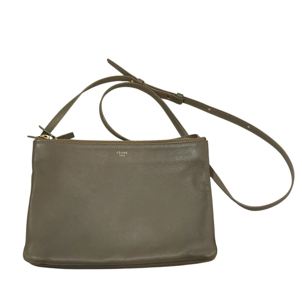 Celine Trio Shoulder Bag Beige Tan